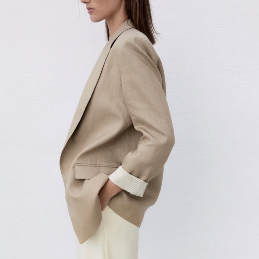 Zara LINEN BLEND BLAZER